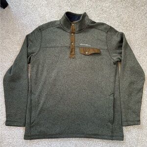 Eddie Bauer Olive Sweater with Tan Trim